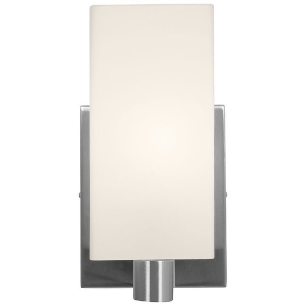 Access Lighting Archi, 1 Light Wall Sconce  Vanity, Brushed Steel Finish, Opal Glass 50175-BS/OPL